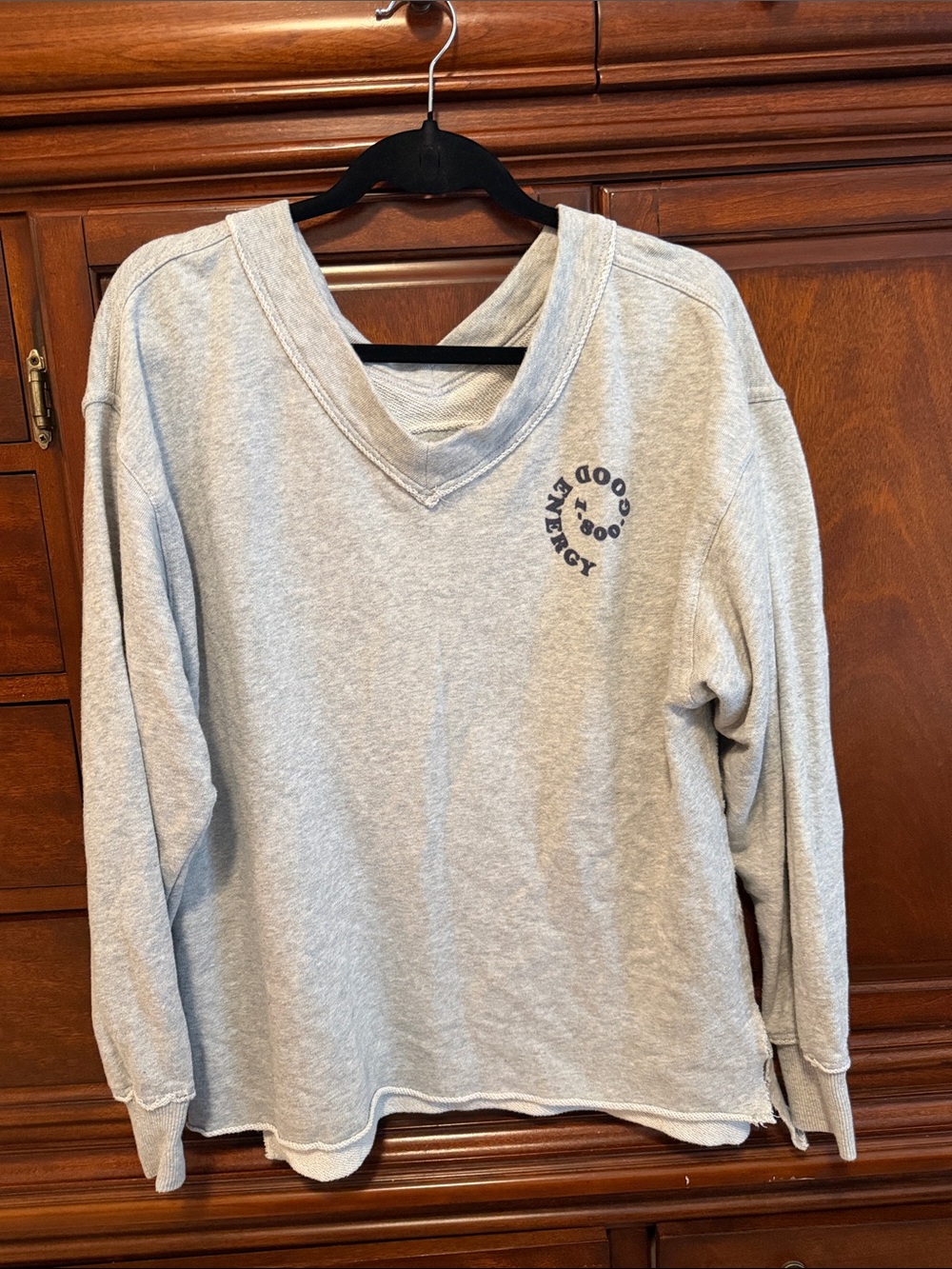 Aerie Wonder V Neck Sweatshirt good energy size XS grey - Picture 4 of 6